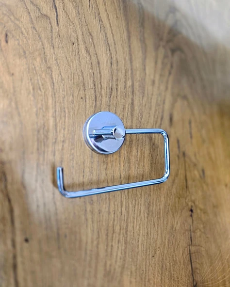 Krom Metal Kapaksız Tuvalet Kağıtlığı | Banyo içi Tuvalet Kağıdı Askısı | Otel Buklet Serisi - 5