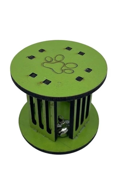 BUFFER®  Mini Silindir Eğlenceli Renkli Sağlam Küçük Pati İzi Şekilli Kedi Oyuncağı - Resim 7