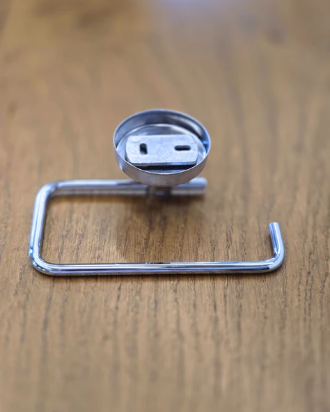 Krom Metal Kapaksız Tuvalet Kağıtlığı | Banyo içi Tuvalet Kağıdı Askısı | Otel Buklet Serisi - 8