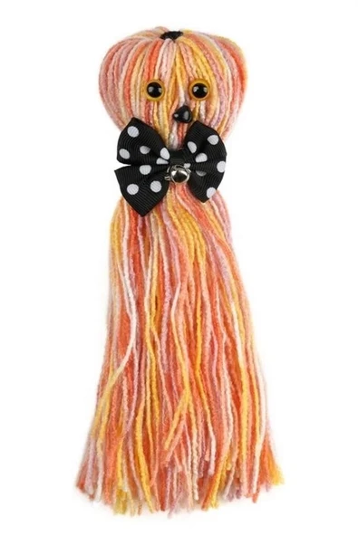 BUFFER® Ahtapot Şekilli Zilli Ve İpli Rengarenk Püsküllü Sevimli KediOyuncağı - Resim 6