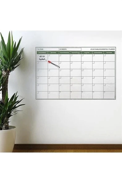 BUFFER® Manyetik Yapışkanlı Bir Aylık Program Planlayıcı Takvim 85x56 cm - Resim 6