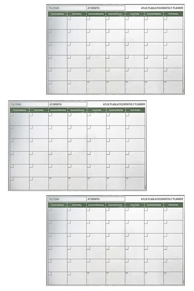 BUFFER® Manyetik Yapışkanlı Bir Aylık Program Planlayıcı Takvim 85x56 cm - Resim 8