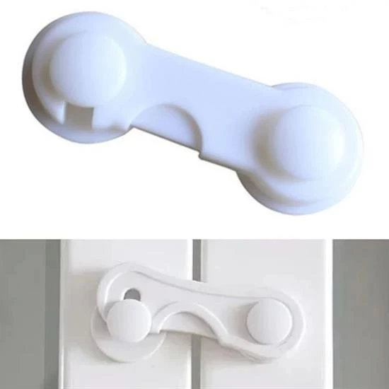 BUFFER® Bebek Çocuk Güvenliği Çekmece ve Dolap İçin Kendiliğinde Yapışkanlı Vidasız Kapak Kilidi - 2
