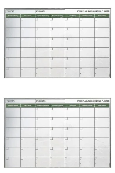 BUFFER® Manyetik Yapışkanlı Bir Aylık Program Planlayıcı Takvim 85x56 cm - Resim 7