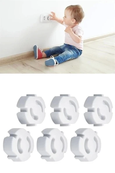 BUFFER® Bebek Çocuk Priz Koruma Kapağı (6 Adet) Çocuk Güvenliği, Priz Muhafazası, Priz Kapatıcı - Resim 6