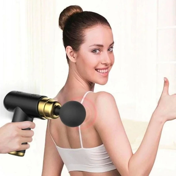 BUFFER® 4 Başlıklı USB Şarj Olabilen Masaj Tabancası - Resim 4