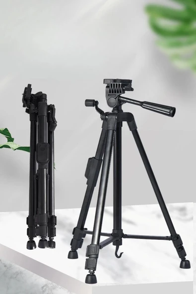 BUFFER® Telefon ve Fotoğraf Makinası Takılabilen Bluetooth Kumandalı 146 cm Tripod - 6