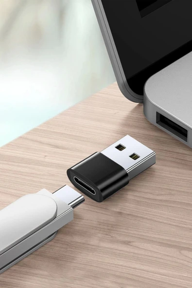 BUFFER® USB'den TYPE-C 'ye Dönüştürücü Adaptör Veri Aktarımı Sağlayıcı Şarj Data Çevirici - Resim 8