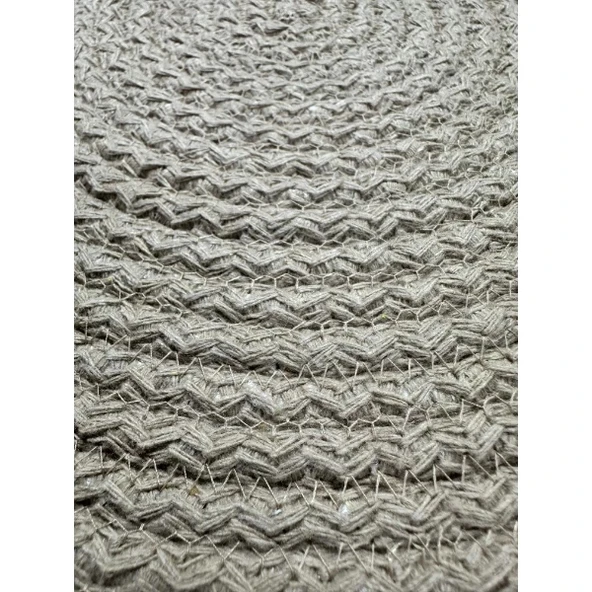 DecoHandy 39cm Neon Renkli Şeritli Jüt Örme Supla Amerikan Servis - Resim 4