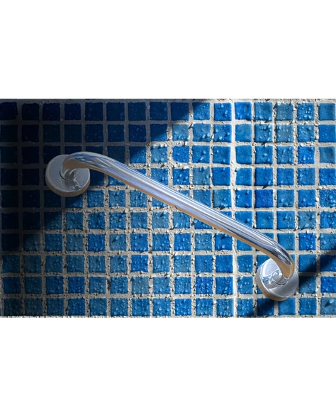 ​​​​​​​Duşakabin İçi Yaşlı ve Bedensel Engelli Tutunma Aparatı | 9x30 cm Krom Metal Tutma Barı | Güvenli Dayanıklı Tasarım | Otel Buklet Serisi - 6