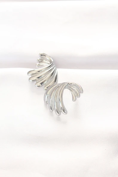 Pirinç Gümüş Renk Küpe - TJ-BKP8884 - Resim 2