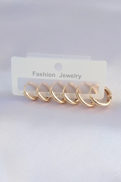 Pirinç Gold Renk Oval Küpe Seti - TJ-BKP8998 ürün görseli