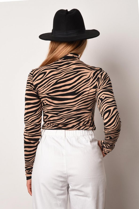 Kadın Camel Zebra Body - 1