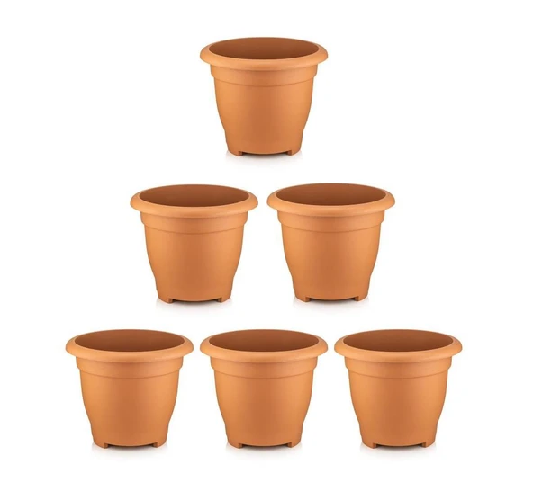 Omnipazar SO-VHS6 Dekoratif Vaha Saksı İç ve Dış Mekan 21 lt Kiremit 6 Adet ürün görseli