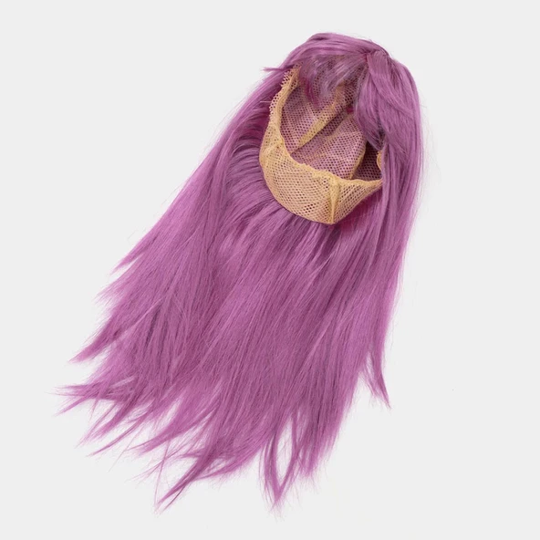 Rose Pembe Renk Düz Kesim Uzun Parti Peruğu Takma Saç ürün görseli