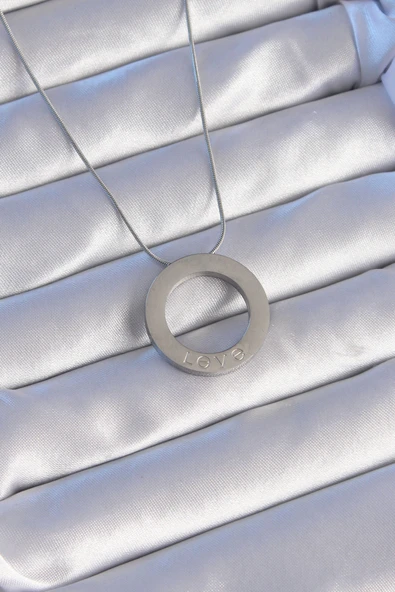 316L Çelik Gümüş Renk Zirkon Taşlı Model Kolye - TJ-BKO8884 ürün görseli