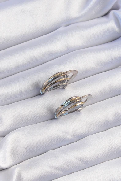 Pirinç Gold Gümüş Renkli Düz Plaka Halka Küpe - TJ-BKP9229 ürün görseli