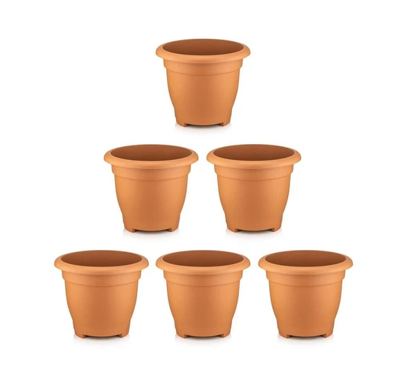 Omnipazar SO-VHS5 Dekoratif Vaha Saksı İç ve Dış Mekan 14 lt Kiremit 6 Adet