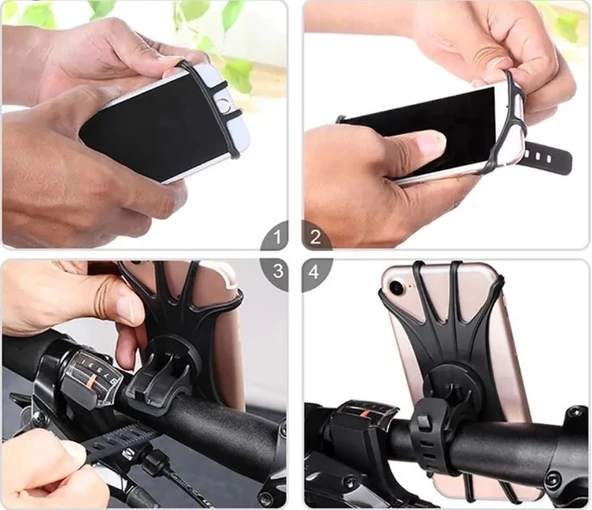 Silikon Esnek Bisiklet Telefon Tutucu - Resim 4
