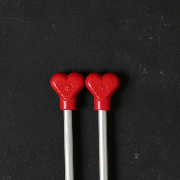 ADDI KALPLİ 5MM 40CM KLASİK ALÜMİNYUM ÖRGÜ ŞİŞİ - - Resim 3