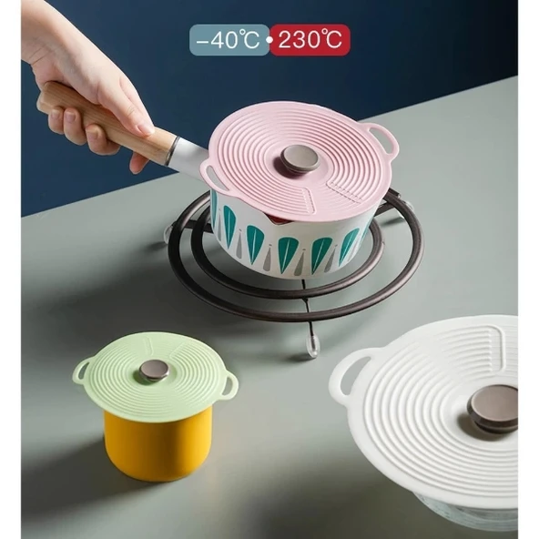 3'lü Vakumlu Silikon Kapak Seti - Resim 4