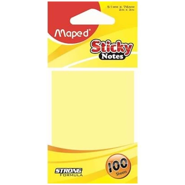 Maped Yapışkanlı Not Kağıdı 100 LÜ 51x76 Karışık Renk  (1 Paket 15 Adet)758410