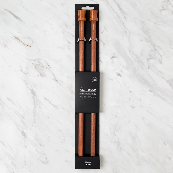 La Mia Rosewood 12 mm 36 cm Ahşap Örgü Şişi ürün görseli 1