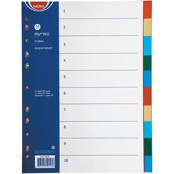 Noki Seperatör 10 Renkli Plastik 59125