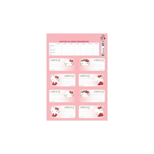 Hello Kitty Etiket Ders Programlı 3 Lü 220130-08