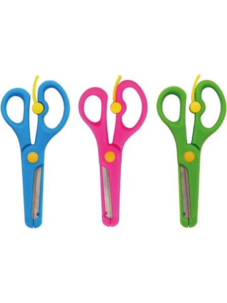 Puti Okul Makası Pastel Renkli Korumalı Yaylı 09889