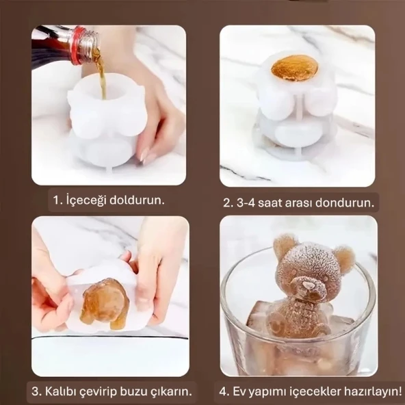 Ayı Şekilli Silikon Buz Kalıbı - Resim 2