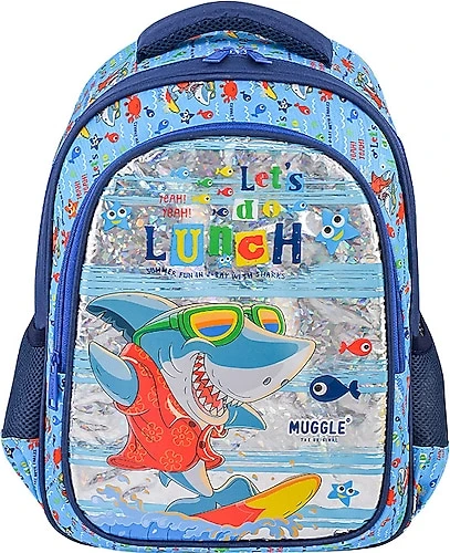 Muggle Okul Çantası Cute Shark Mavi Mu-0044