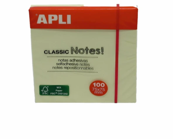 Apli Yapışkanlı Not Kağıdı Classic 100 YP 75x75 10975 - 2