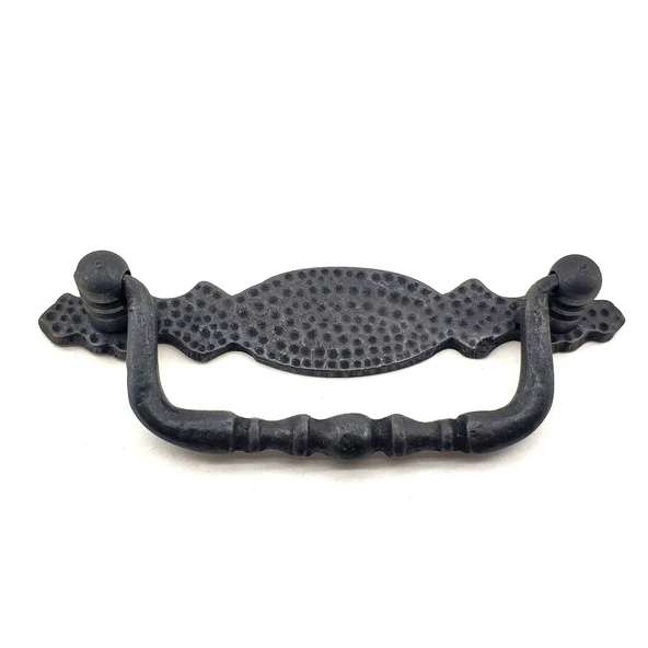 Antika Tarz Dekoratif Pirinç Dövme Sallantı Kapı Kulbu - 43x118 mm, Oksit ürün görseli