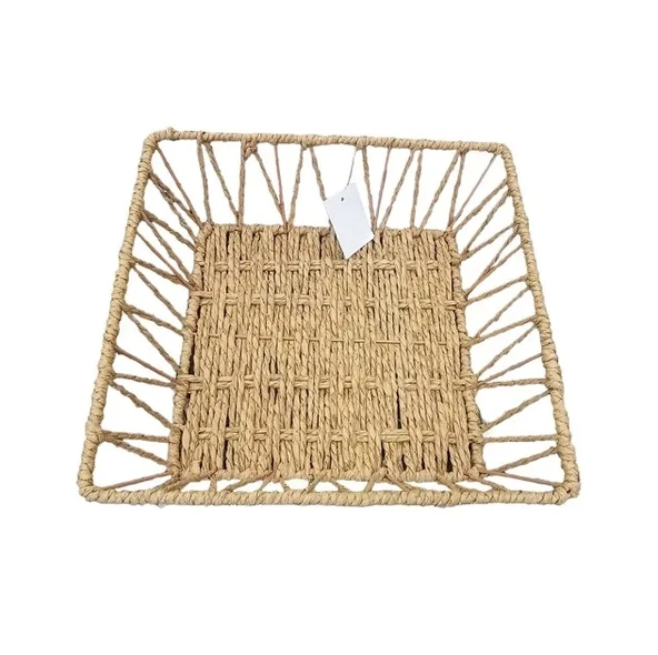 Doğal Örgü Kare Sepet ürün görseli 1