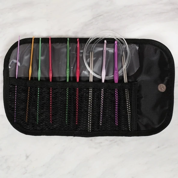 Loren Çantalı Tığ ve Örgü Aksesuarları Seti - Resim 3