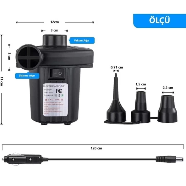 İki Yönlü Elektrikli Hava Pompası - Resim 4