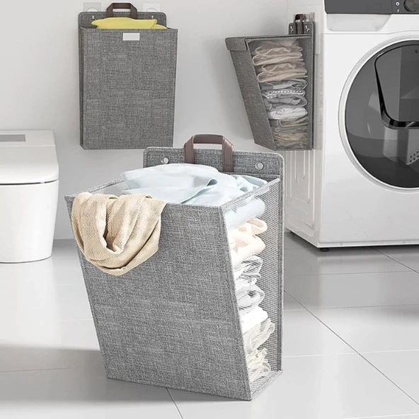 Katlanabilir Asılabilir Kirli Çamaşır Sepeti ürün görseli