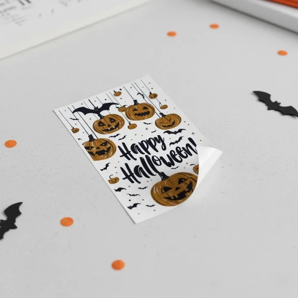Halloween Temalı Balkabaklı Duvar Sticker Seti - 4