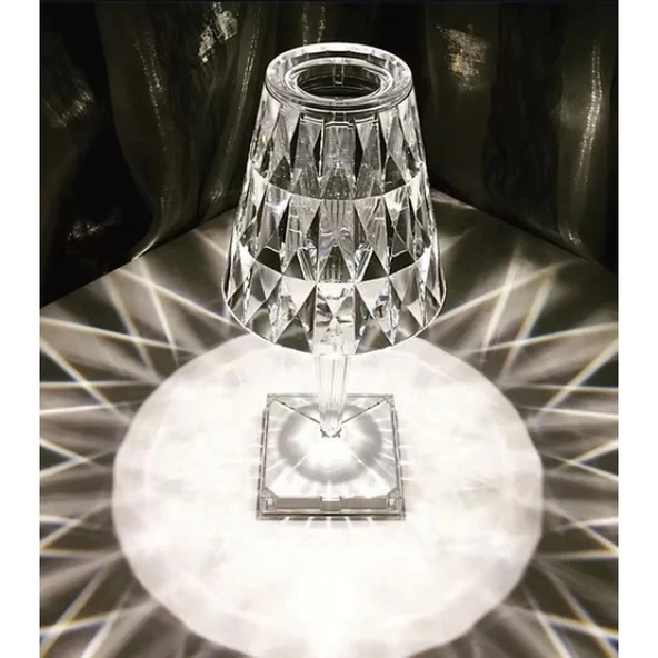 Kristal Abajur LED Kumandalı Ve Dokunmatik Masa Lambası - Resim 2