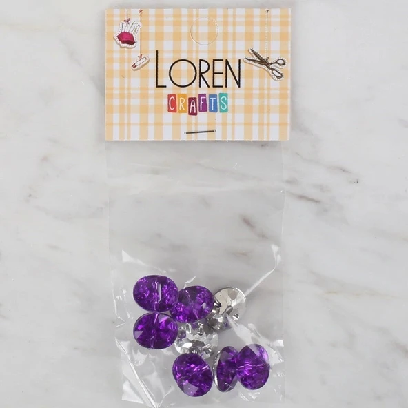 Loren Crafts mor 8 li düğme - 236 ürün görseli 1
