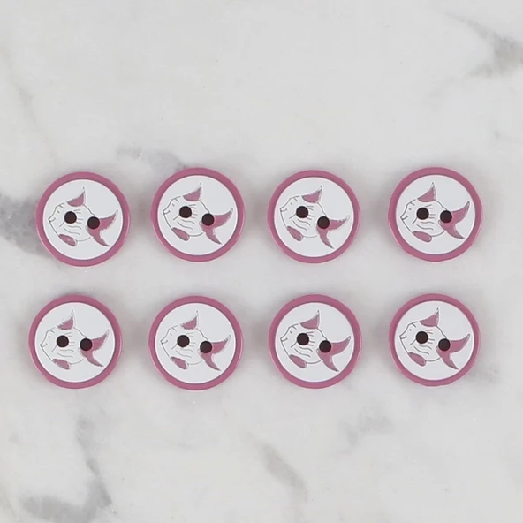 Loren Crafts vişne çürüğü 8 li balık düğme - 572 - Resim 2