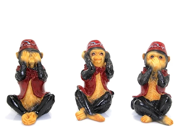 3'lü Polyester Maymun Seti ürün görseli 1