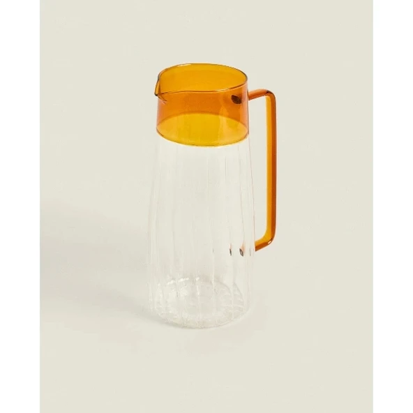 Turuncu Detaylı Cam Sürahi 1600 ml - Resim 4