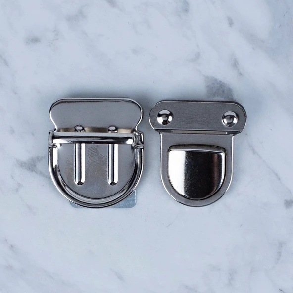 Loren Metal Çanta Kilidi Büyük Gümüş ürün görseli 1