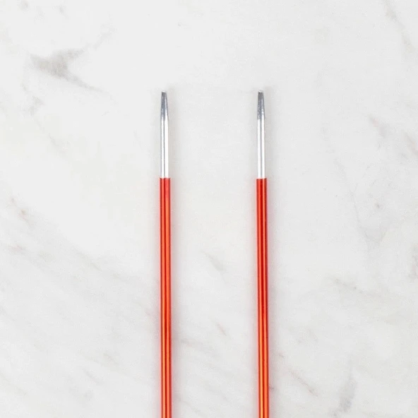 Loren Rythm 2,5mm Kırmızı Renkli Metal Örgü Şişi - Resim 3