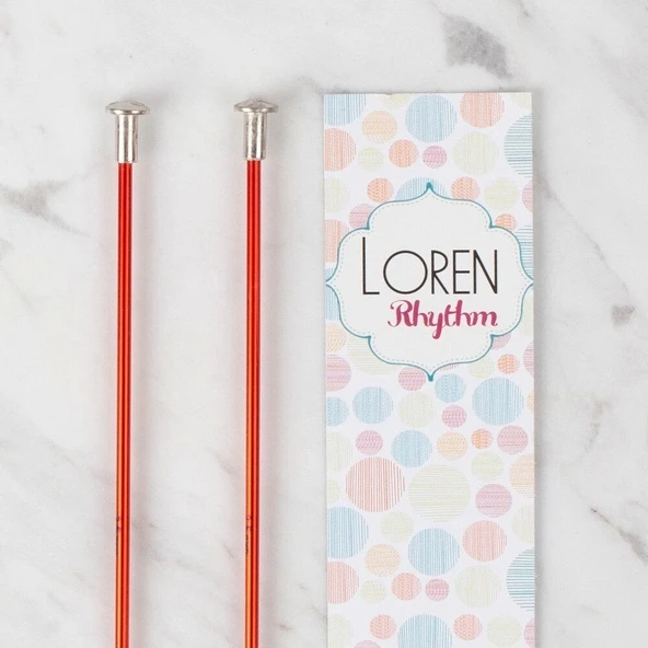 Loren Rythm 2,5mm Kırmızı Renkli Metal Örgü Şişi - Resim 2
