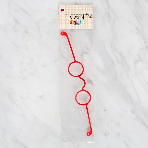 Loren Plastik Amigurumi Gözlük Kırmızı - Resim 2