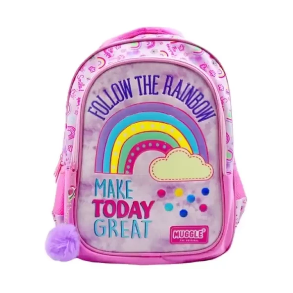 Muggle Okul Çantası Soft Rainbow Pembe Mu-6696
