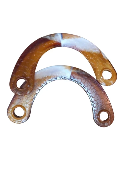 Çanta Sapı Ay Model Kahverengi-Beyaz 20 cm ürün görseli 1